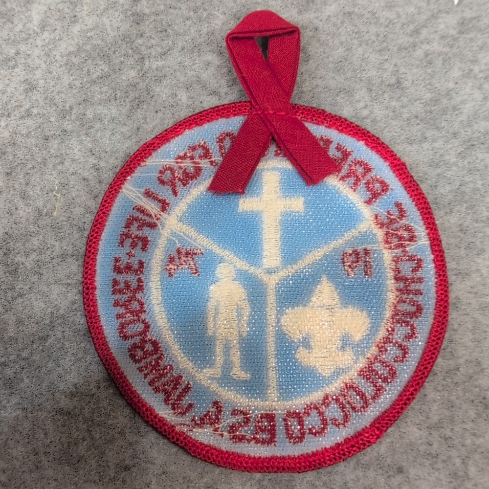 1974 Choccolocco BSA Jamboree Patch Be Prepared For Life Scout Red Blue - Picture 2 of 2